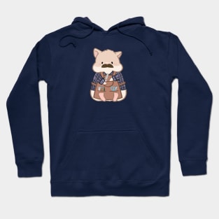 Fat manly hamster cartoon Hoodie